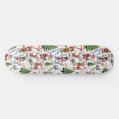 Skateboard White Background Christmas Decorative Pattern (Horz)