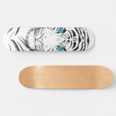 Skateboard White Bengal Tiger Ink (Horz)