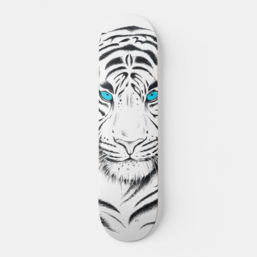 Skateboard White Bengal Tiger Ink (Recto)