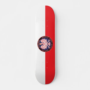 Skateboard White Deer Round Texan polonais