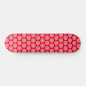 Skateboard - White Hexagons on Red (Horizontaal)
