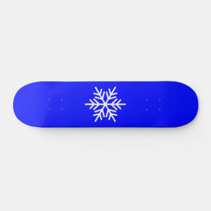 Skateboard White Nordic Snowflake Royal Blue Arrière - plan