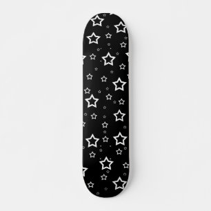 Skateboard White Stars on Black Arrière - plan : Patinage