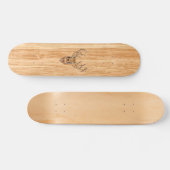 Skateboard White Tail Deer Head Wood Inlay Style (Horz)