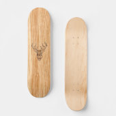Skateboard White Tail Deer Head Wood Inlay Style (Recto)