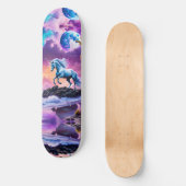 Skateboard White Unicorn Imaginaire Tropical Beach (Recto)