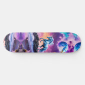 Skateboard White Unicorn Imaginaire Tropical Beach (Horz)