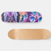 Skateboard White Unicorn Imaginaire Tropical Beach (Horz)