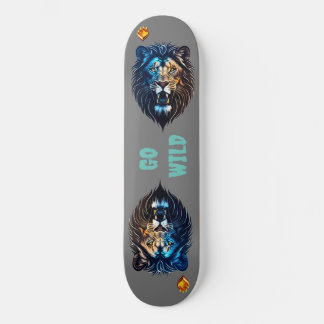 Skateboard Wild Lion | Wildlife Art Board