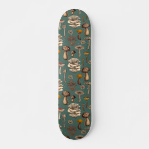 Skateboard Wild Mushrooms  on pine green