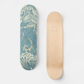 Skateboard William Morris Classique Tulipe Bleu Floral (Recto)