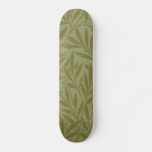 Skateboard William Morris Willow Antique Green Leaf Vine Art (Recto)