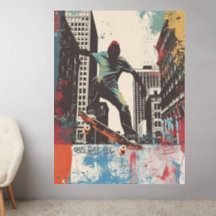 Skateboard Winkel Muur Kunst Het Rijden Op Een Rai