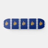 Skateboard with flag of Quebec City, Canada (Horz)