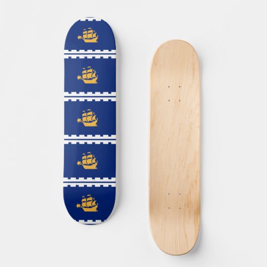 Skateboard with flag of Quebec City, Canada (Recto)