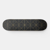 Skateboard with Golden Geometric Pattern – Elegant (Horz)