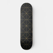Skateboard with Golden Geometric Pattern – Elegant (Recto)