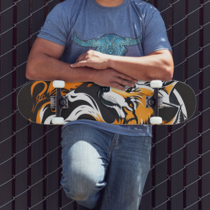 Skateboard Wolf, Art Abstrait.