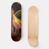 SKATEBOARD WOLF HOLING DANS LA GALAXIE DE LA LUNE SPATIALE (Recto)
