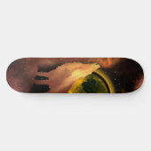 SKATEBOARD WOLF HOLING DANS LA GALAXIE DE LA LUNE SPATIALE (Horz)