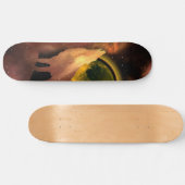 SKATEBOARD WOLF HOLING DANS LA GALAXIE DE LA LUNE SPATIALE (Horz)