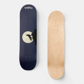 Skateboard Wolf Howling at the Moon Illustration personnalisé (Recto)