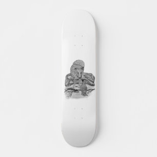 Skateboard Wolf mit Rabe