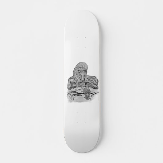 Skateboard Wolf mit Rabe (Devant)