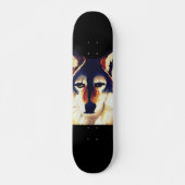 SKATEBOARD WOLF ROUGE (Devant)