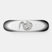 Skateboard Wolfdragon noir et blanc Design (Horz)