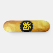 Skateboard Yellow Chinese Dog Ideogram Golden (Horz)