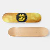 Skateboard Yellow Chinese Dog Ideogram Golden (Horz)