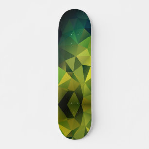 Skateboard Yellow green pattern , polygon