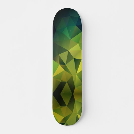 Skateboard Yellow green pattern , polygon (Devant)