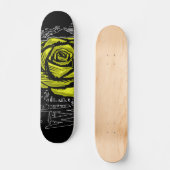 Skateboard Yellow Rugged Rose Graffiti Art • Urban Street (Recto)