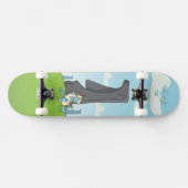 Skateboard yeti buvant sur l'île de Pâques (Horz)