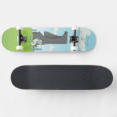 Skateboard yeti buvant sur l'île de Pâques (Horz)