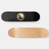 Skateboard Yin Yang or sur noir (Horz)
