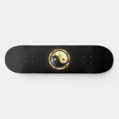 Skateboard Yin Yang or sur noir (Horz)