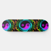 Skateboard Yin Yang Psychedelic Rainbow Tattoo (Horz)