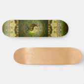 Skateboard Yin Yang vert avec arbre de vie (Horz)
