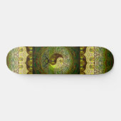 Skateboard Yin Yang vert avec arbre de vie (Horz)
