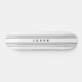 Skateboard Your Custom Text & Modern Stripes | Black & White (Horz)
