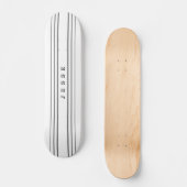 Skateboard Your Custom Text & Modern Stripes | Black & White (Recto)