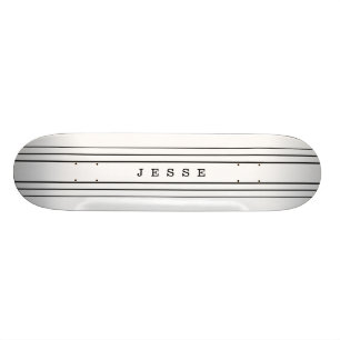 Skateboard Your Custom Text & Modern Stripes   Black & White