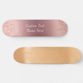 Skateboard Your Text Rose Gold Blush Glitter Sparkle (Horz)
