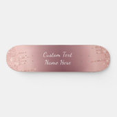 Skateboard Your Text Rose Gold Blush Glitter Sparkle (Horz)