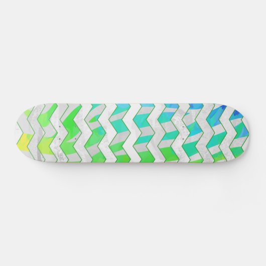 Skateboard Zebra Chevron Rainbow et White Print (Horz)