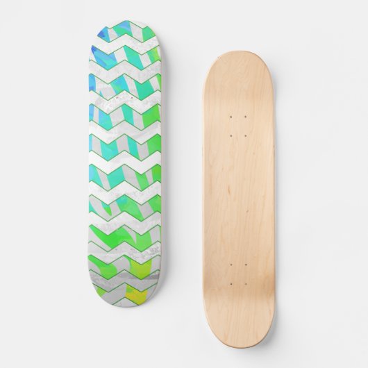 Skateboard Zebra Chevron Rainbow et White Print (Recto)