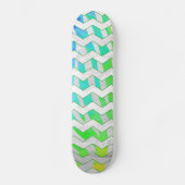 Skateboard Zebra Chevron Rainbow et White Print (Recto)